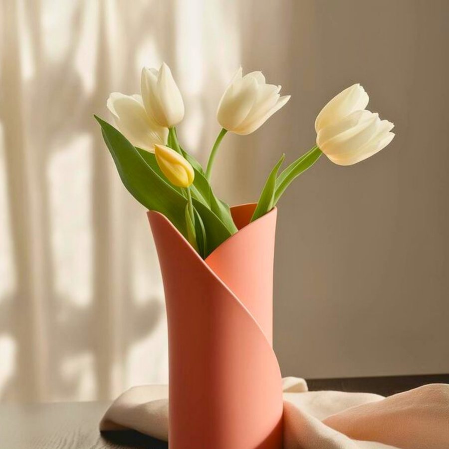 Furled Wrap Vase — Ceramic · furled wrap form · matte