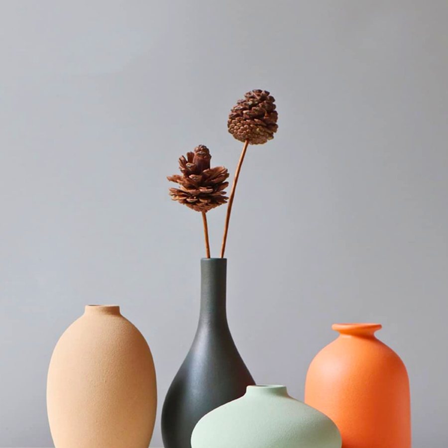 Mini Matte Vase Set — Ceramic · matte glaze · set of four