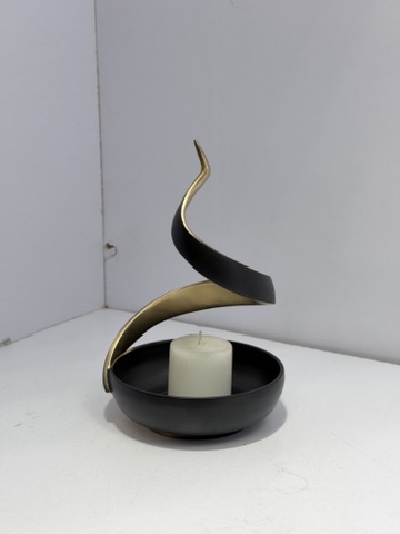 Side angle showing the gold-tone inner ribbon