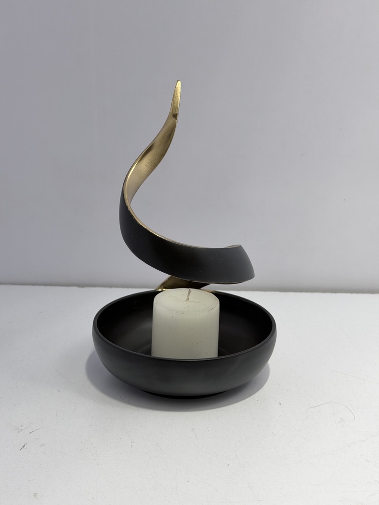Spiral Candle Holder in Black and Gold — original sample photograph