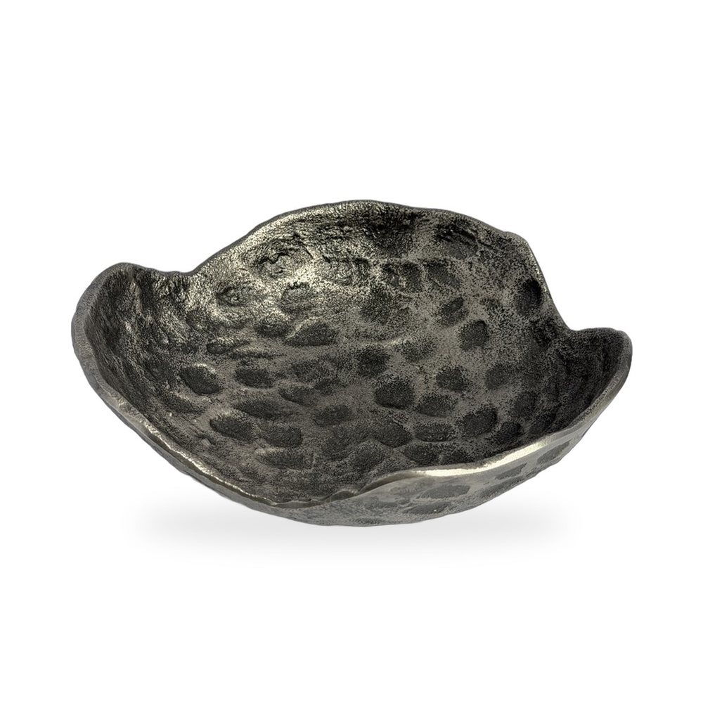 Purnima Hammered Aluminium Bowl Set of Two — inside the large bowl