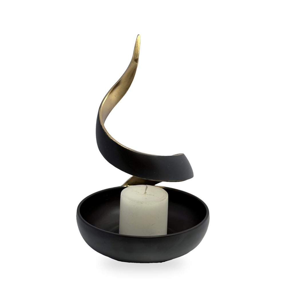 Snake Spiral Pillar Candle Holder — the upper turn of the ribbon